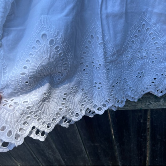 Girls White Lace Eyelet Blouse - Picture 4 of 10